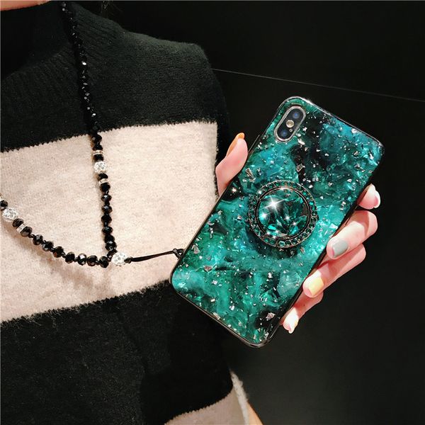

new arrivals crystal chain for iphone 6s plus shell case drop glue phone case star shell grain designer phone case