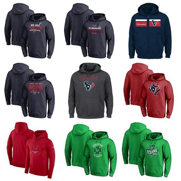 

2019 houston men pro line by fanatics branded 2018 playoffs bound coin toss pullover hoodie - navy red green bule, Blue;black