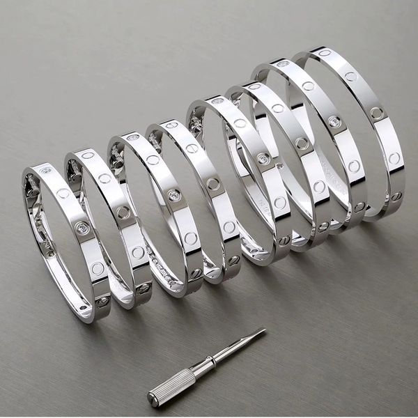 

316l stainless steel love bracelet fashion screw bangle bracelet with screwdriver silver rose gold designer jewelry men women bracelets, Black