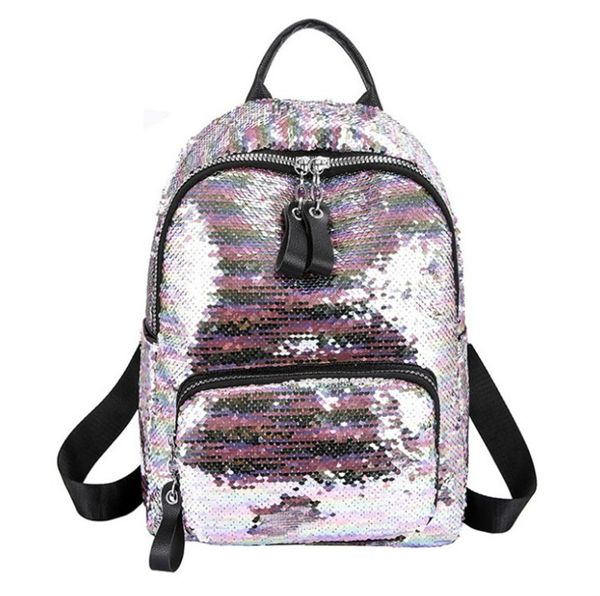

Hot Glitter Bag Cool Versatile Stylish Color Changing Glitter Double Shoulder Bag Casual Travel Backpack PH-CFY20062860