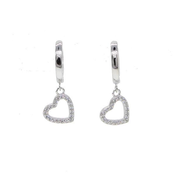 

100% 925 sterling silver clip on dangle pave cz heart valentines gift cute delicate leverback silver heart dangle earrings 2019