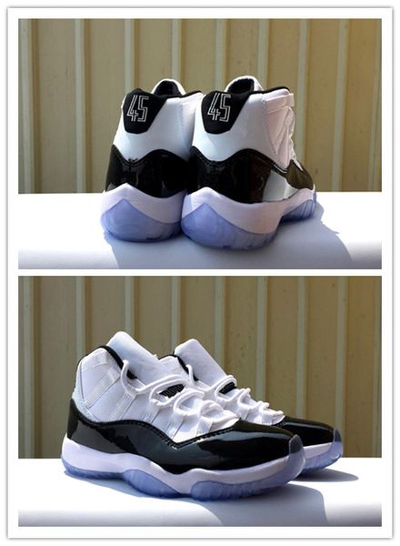 

wholesale 11 xi concord 45 black white men basketball shoes high women sneakers sports outdoor trainers fashion with box size 36-47