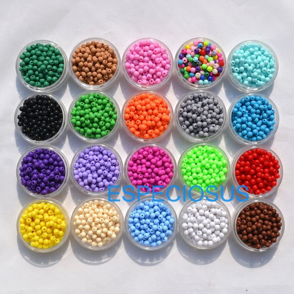 

300pcs diy handcraft jewelry weave accessory 5mm small acrylic beads plastic round shape 20 colors measly bracelet department, Black