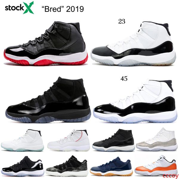 

11 11s bred stock x basketball shoes space jam platinum tint cap and gown concord high 45 sports sneakers size 7-13