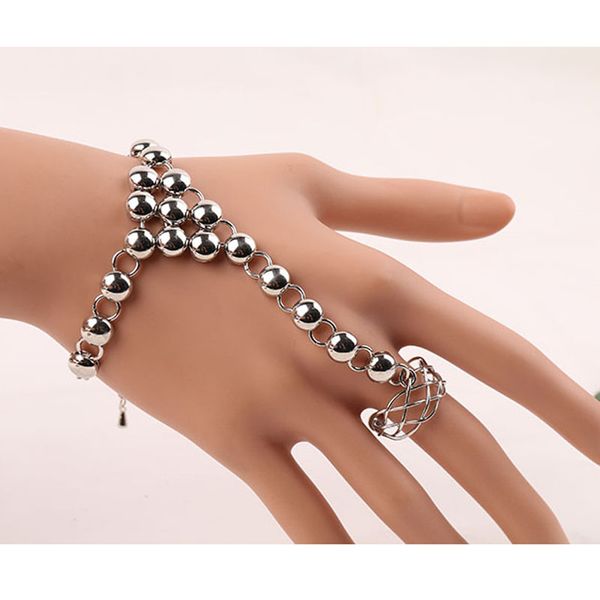 

мода ручной harness ведомый браслет звено цепи палец кольцо серебро ювелирные изделия, Golden;silver