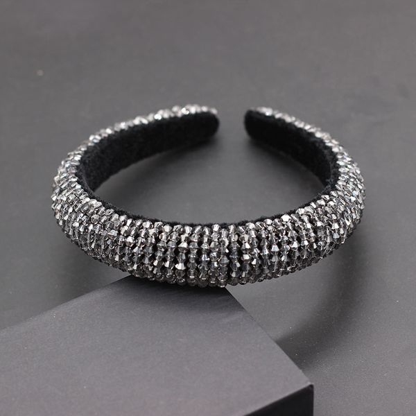 

new baroque fashion colorful crystal flannel headband prom show travel gift hair accessories 682, Golden;white