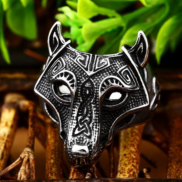 

beier новый магазин 316l нержавеющая сталь viking nordic wolf of thor norse высокое качество все золото wolf ювелирные изделия мужчины кольц, Golden;silver