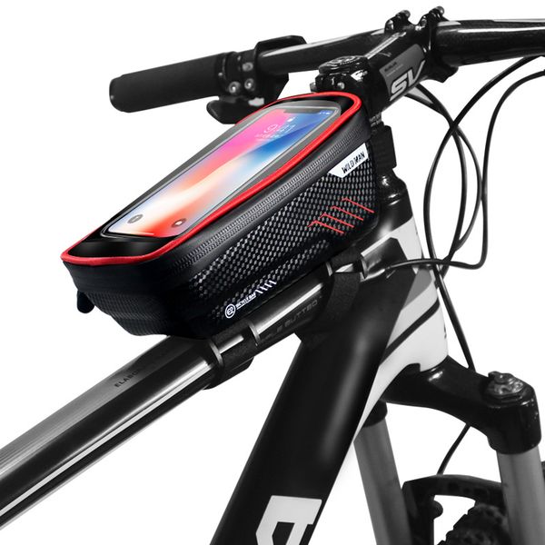 

mountain bike bag bicycle front frame tube bag waterproof touch screen mobile phone case small cellphone man
