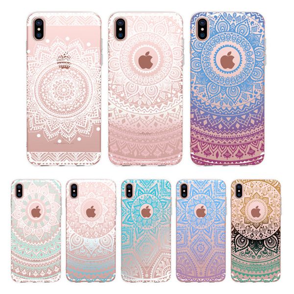 Henna Floral Paisley Print Flower Transparent Clear Case Cover Henna Floral Paisley Print Flower Transparent Clear Case Cover