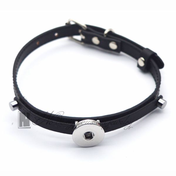 

black pet collar snap pu leather collar for snap button jewelry interchangeable jewelry suitable for pet dog and cat ne0448, White