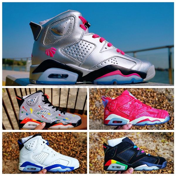 

new 3m 6 vi men basketball shoes 6s black rainbow valentines day sport blue mens trainers women designer sport sneakers, White;red