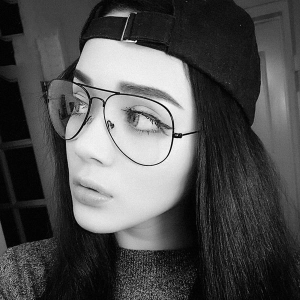 

2019 band aviation glasses gold frame glasses classic optics eyeglasses transparent clear lens women men fake female, Black