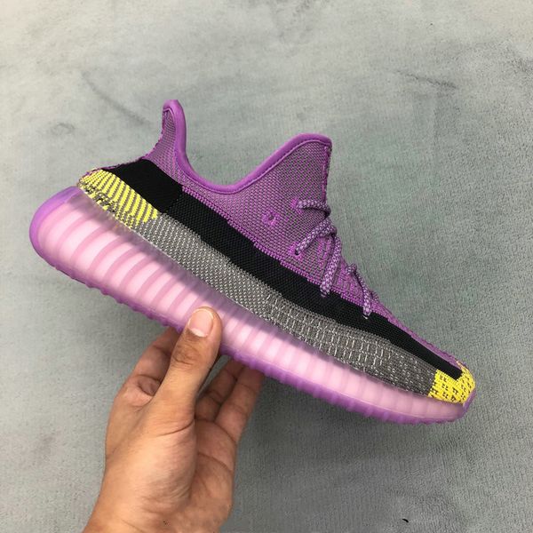 

2020 kanye west v2 static yecheil yeshaya black red glow clay black reflective men women running shoes sports sneakers