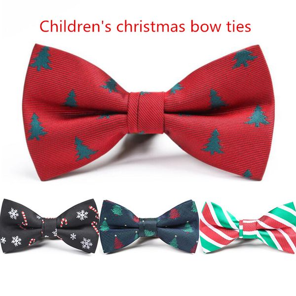 

rbocochristmas bow tie children snowflake christmas tree pattern red bowtie for boys kids gifts bow ties size 9cm*4.5cm, Black;gray