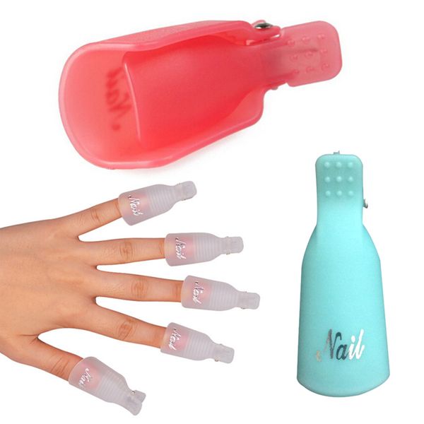 

10 pcs remover gel polish nail art soakers uv nail degreaser polish wrap tool nails remover soak off cap clip new