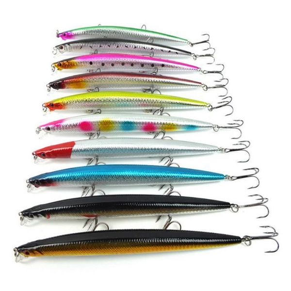 

new sale 10pcs / set 18cm 26g large scale lure minnow sea fishing tackle artificial hard bait hook laser-lures