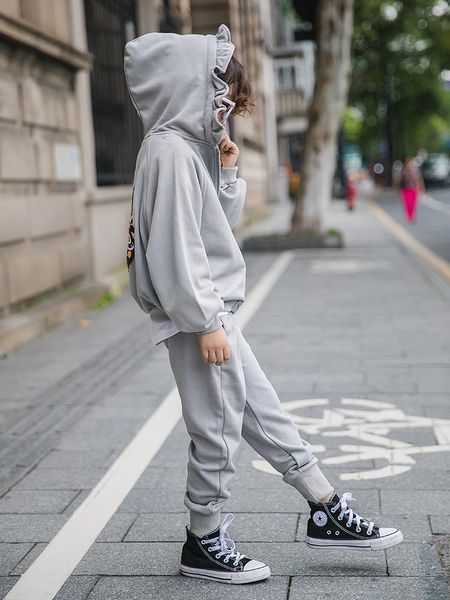 

2019 toddler outfits kids clothing teen children clothes girls tracksuit back to school clothes ensemble fille hooded sport suit, White