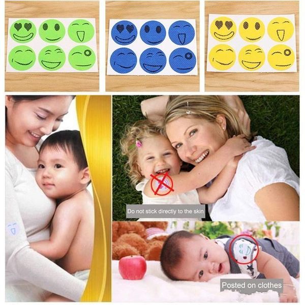 

dhl shipping 6000 pcs (1 set=6 pcs) anti mosquito sticker patch citronella mosquito killer smiling face mosquito repellent