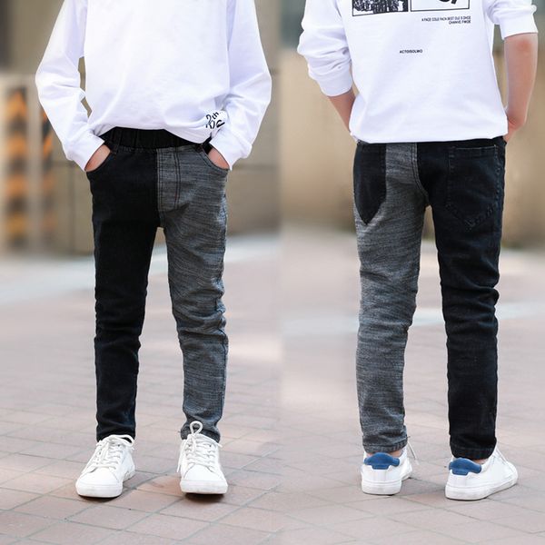 

fashion boy's jeans cowboy trousers boys denim long pants children kids baby boy jean bottoms color patchwork, Blue
