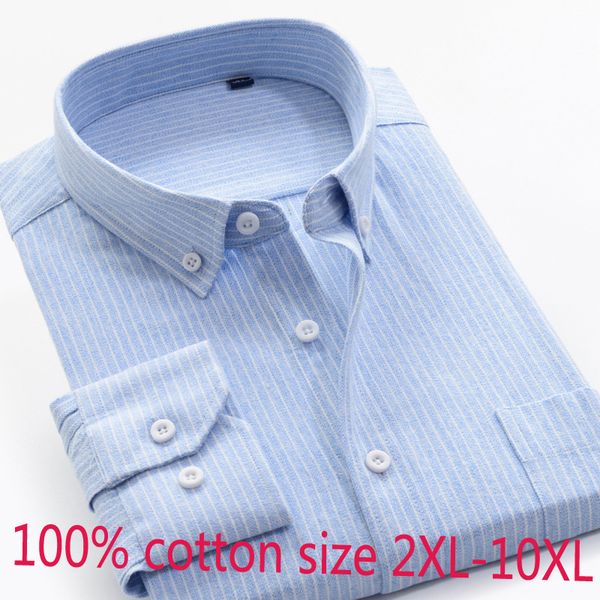 

new arrival super large 100%cotton stripe long sleeve loose casual oxford striped fashion plus size xxl-8xl9xl10xl, White;black