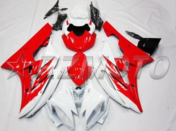 

4 gifts injection mold new abs motorcycle full fairings kit fit for yamaha yzf-r6 2006 2007 06 07 r6 bodywork set red white bright