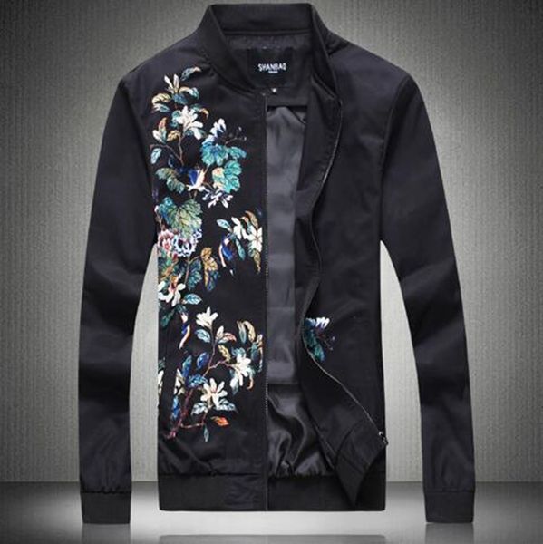 

men's autumn and winter new korean boutique personality casual handsome fashion fashion print thin juvenile baseball jacket / m-5xl, Black;brown