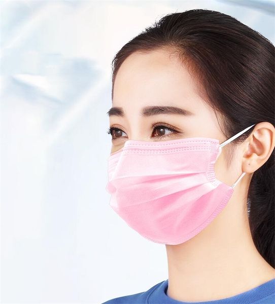 

shipping black/white/pink dustproof anti pollution melt blown non woven ear loop filter mask 3 layers facemasks protective di wmpg