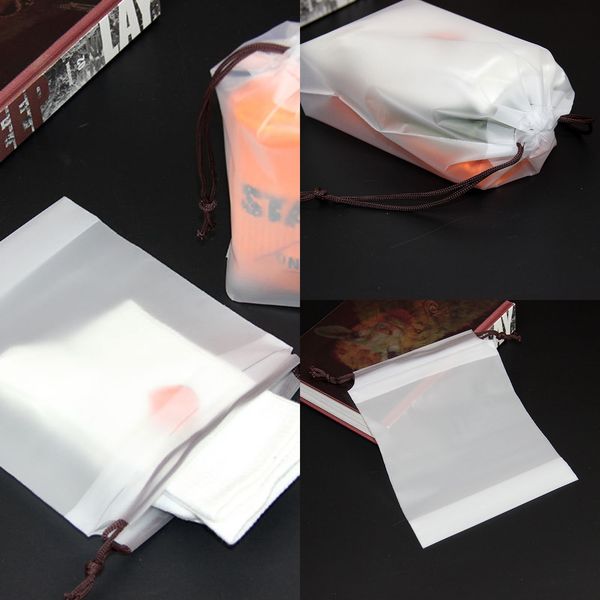 

frosted drawstring socks small rope-pulling towel face wash towel blank closing plastic storage storage bag plastic bag