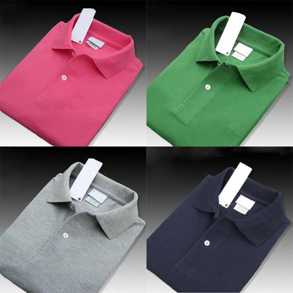 

100% cotton men shirt brand short sleeve summer crocodile shirt male solid jersey breathable tees, White;black