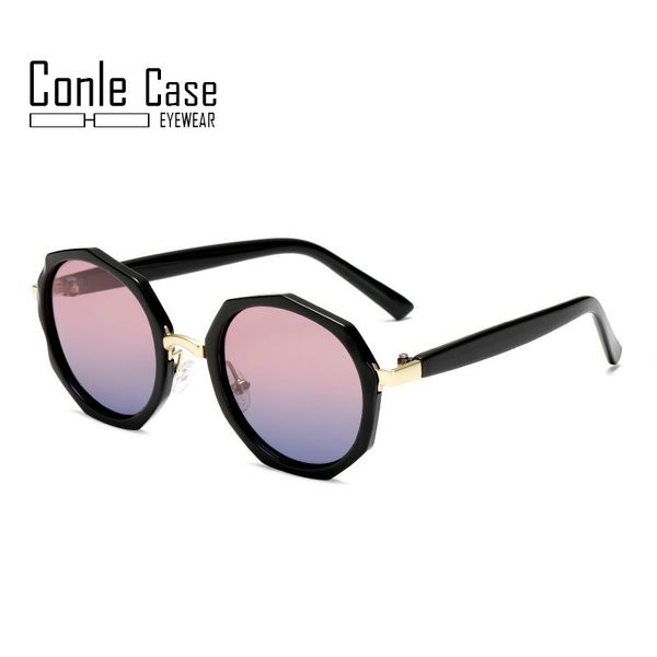 

conle case 2019 new polarized sunglasses children personalized round frame anti-uv shade multi-color boys and girls sunglasses, Blue
