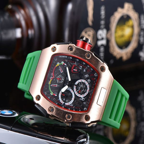 

12 2020 watch men's silica gel quartz high-end brand watches, Slivery;brown