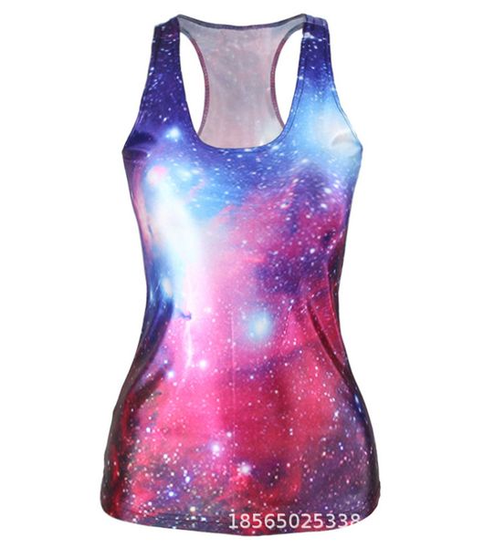 

Hot 3D Digital Printed Stretch Womens Tanks Fashion Sexy Ladies H Vest Skull Universe New Arrival