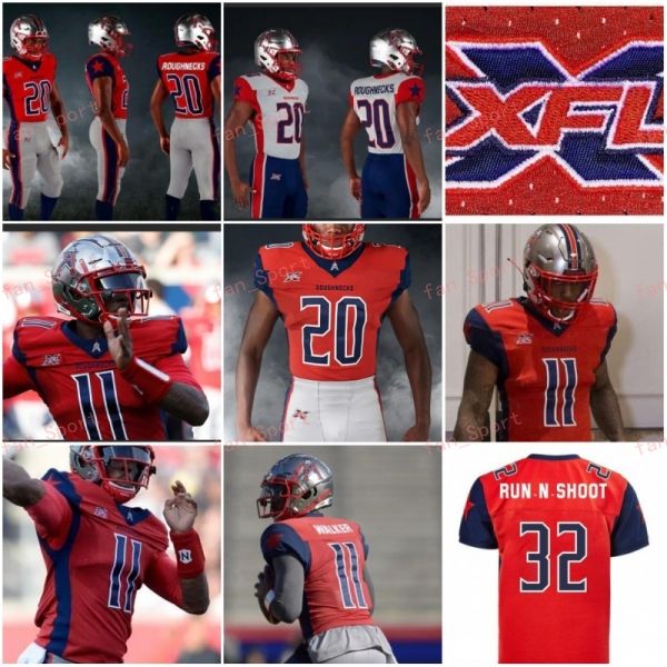 

2020 houston roughnecks xfl football jerseys phillip walker connor cook kyle hicks andre williams nick holley akrum wadley marquez williams, Black