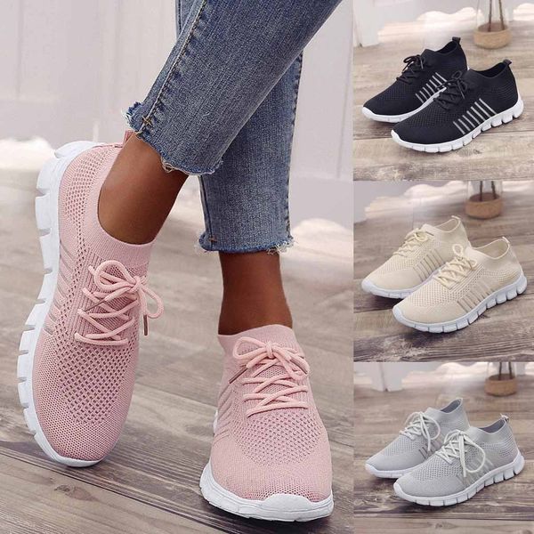 

2020 new fashion breathable women's mesh sports shoes lightweight running shoes comfortable casual shoes for sale