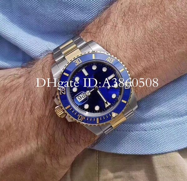

Luxury watche men mechanical glide lock cla p ceramic bezel tainle teel automatic watch port elf wind watche gold wri twatch