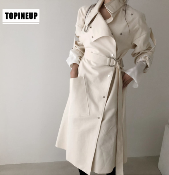 

2019 korean style elegant women casual windbreaker coat single breasted desigan female casual trench coat, Tan;black