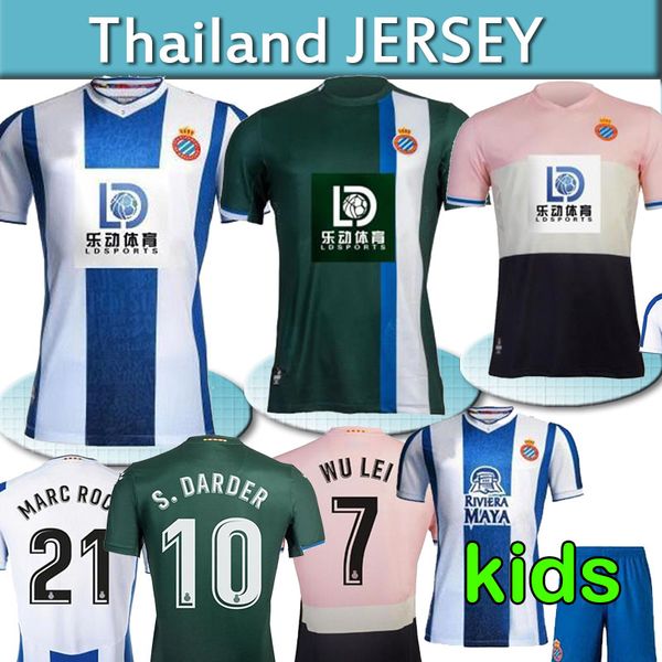 

эспаньол футбол джерси 19 20 главная away третий pink wu lei 2019 2020 с. darder росалес david лопез марк roca man kids футбол рубашка тайск, Black;yellow