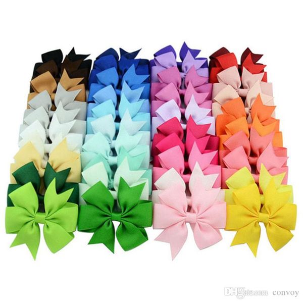 

hair bows hairpins for kids girls hair accessories baby hairbows girl with clips flower clip 40 colors designer hair accessories dhl fj228, Slivery;white