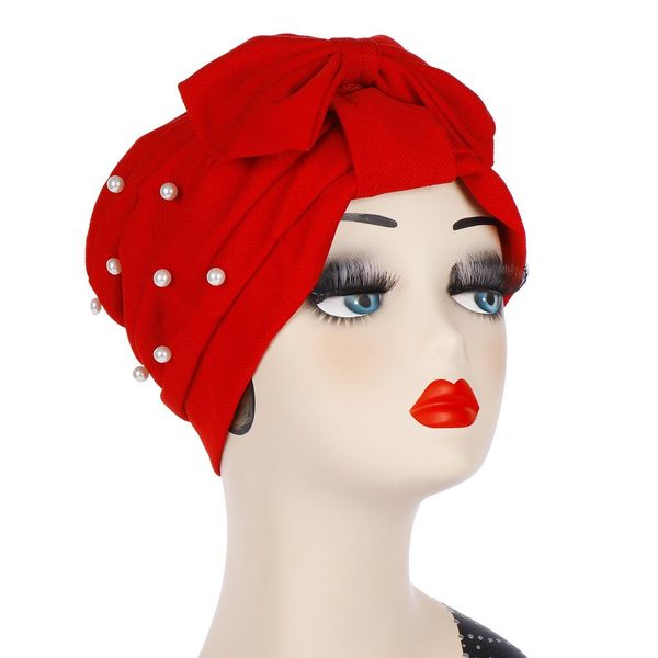 Women Big Bowknot Headband Womens Bright Muslim Turban India Cap