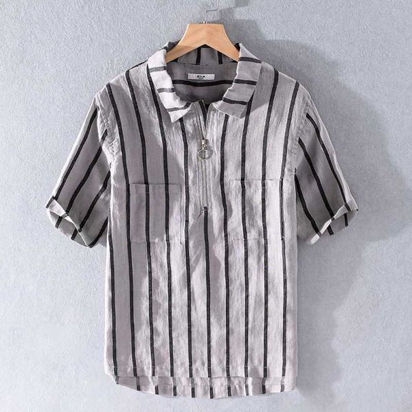 

unique summer linen men shirt short sleeve stripe shirts for men casual fashion shirt mens comfortable overhemd camiseta, White;black