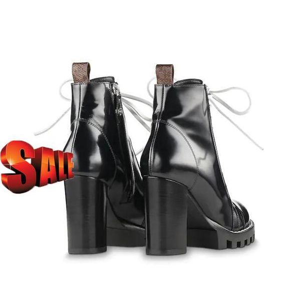 

women's leather boots star trail popular thick heel black leather shoelaces rubber outsole luxury1a2y7w martin bootswith boxs