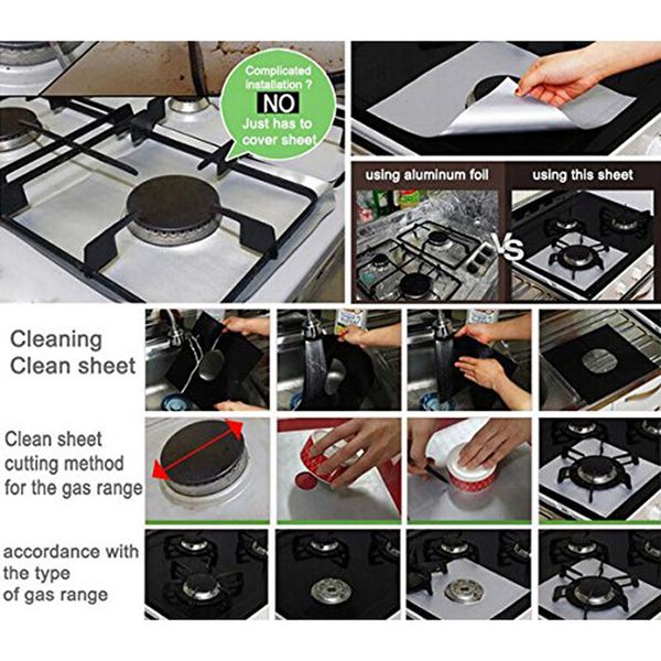 

4pcs/set gas stove cooker protectors cover/liner clean mat pad gas burner covers stoveprotector kitchen accessories gadget