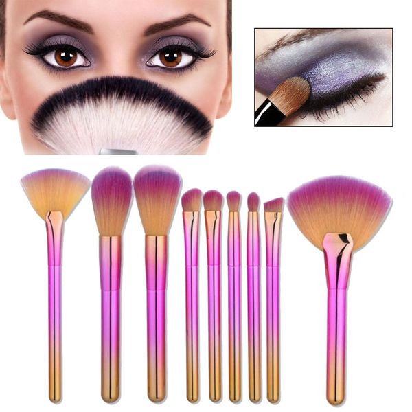 

women makeup brush set 9pcs professional makeup brushes face eye shadow blush lip cosmetics blending brush tool pincei maquiagem