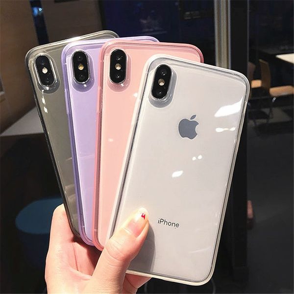 

good quality colorful transparent anti-shock frame phone case for iphone 11 pro x xs xr xs max 8 7 6 6s plus soft tpu protection back cover