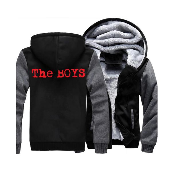 

the boy thick hoodies the seven homelander starlight anti herotv show jacket winter warm hoody zipper new hooded coat, Black