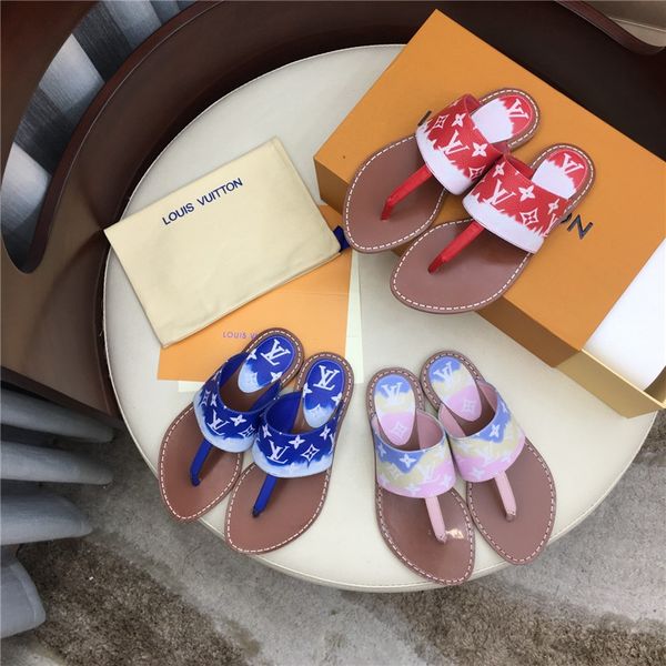

new 2020 women's escale palma flat thong women's slippers starboard sandals fashion casual girls red white size 35-42 with