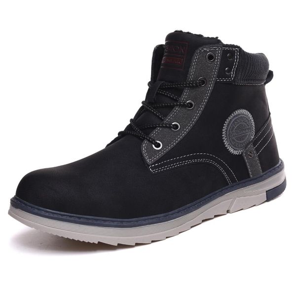 

quick-sell outdoor men's casual snow boots outdoor mountain climbing sneakers running shoes men boots men snow, Black
