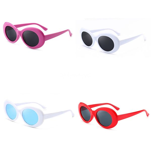 

100 1pcs kurt cobain clout goggles men women vintage retro neff small oval hiphop sunglasee nirvana male 90s white alien sunglass r152 #4488, White;black