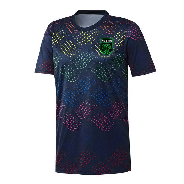 

2020 mls austin fc navy pride pre-match jersey soccer jerseys football shirt pride pre-match soccer jerseys active men's t-shirts, White;black