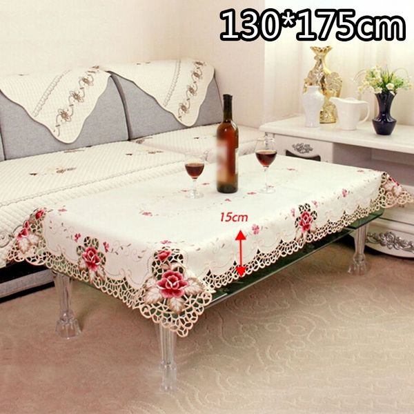 

rectangular lace tablecloth embroidered floral table placemat doily dining decor 130 * 175cm/175 * 260cm